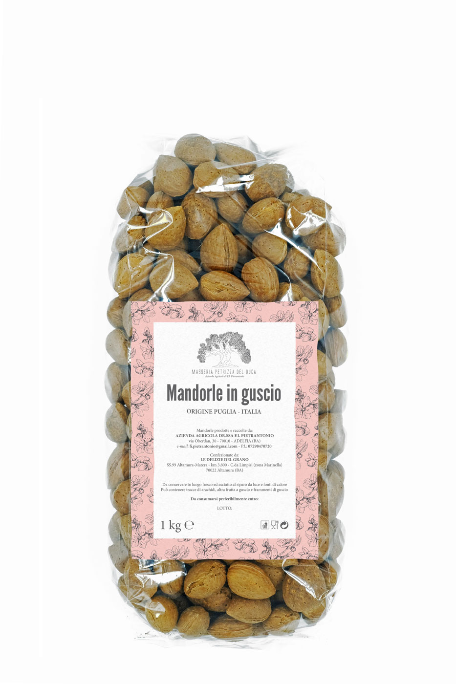 Confezione di mandorle da 1kg in guscio