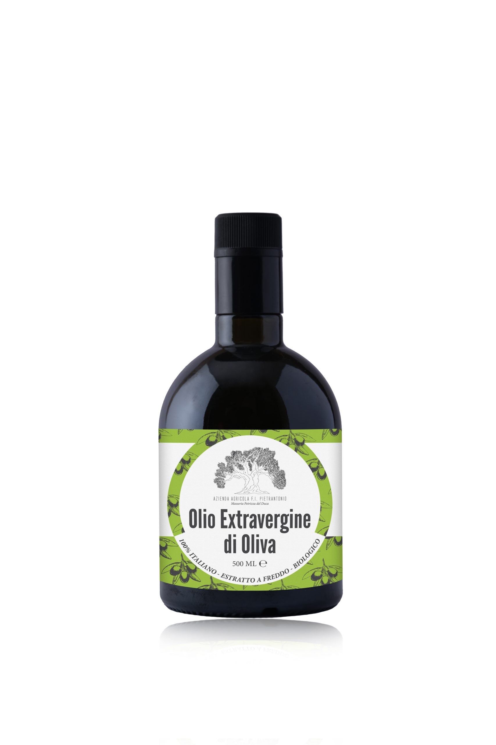 Bottiglia da 0,5 litri  di olio extravergine d’oliva 100% italiano BIOLOGICO – estratto a freddo (Copia)